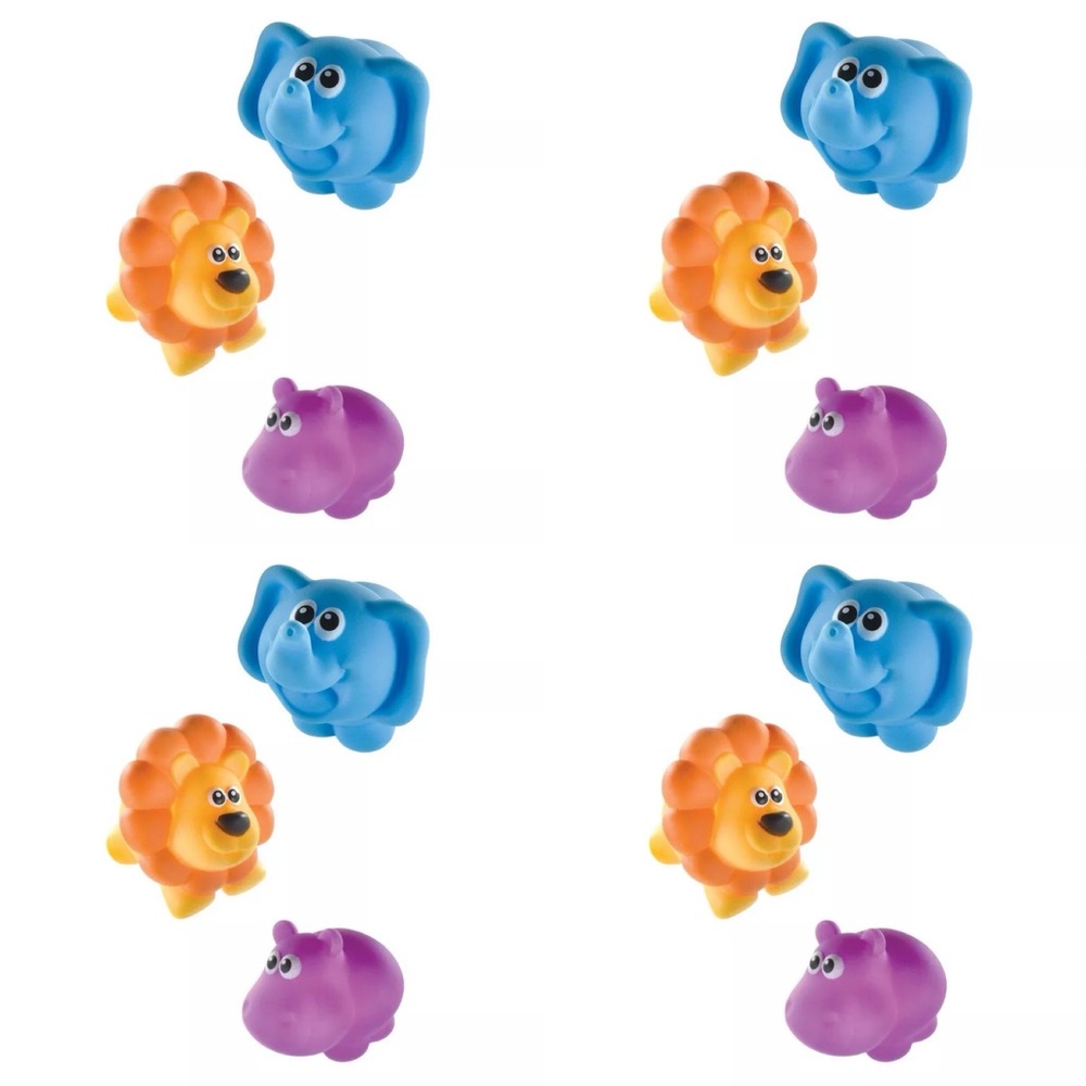 Jungle Animal Baby Toddler Squirt Toys, 12pc Fun Water Bathtub Pool Toys
